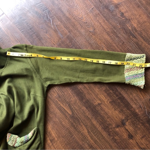 long sleeve green dress, warm knit, cowel neck - Picture 5 of 6